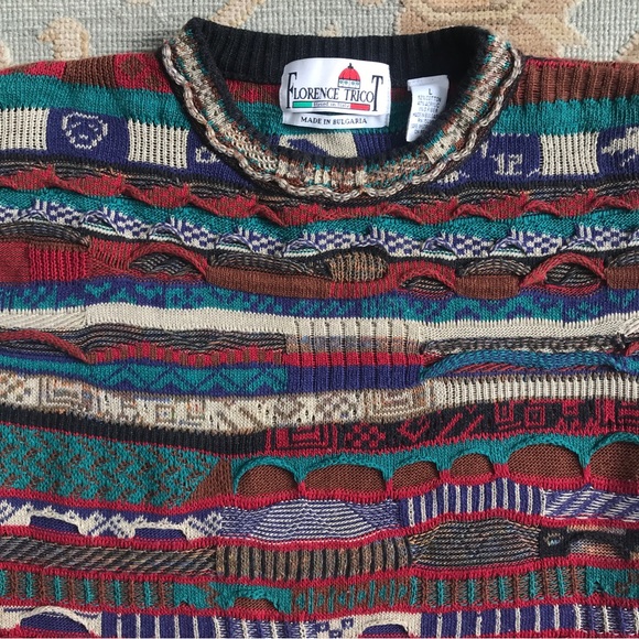 SOLD - Florence Tricot Coogie Style 3D Knit Textured Sweater Size Large - Biggie - Picture 3 of 16